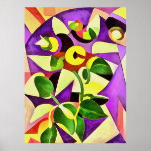 Abstrakt för bisarr Passiflora Flower Geometric Ar Poster
