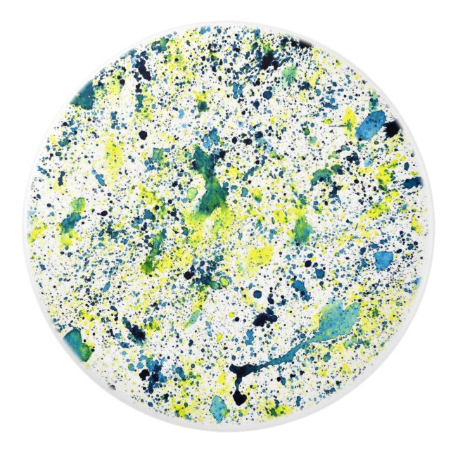 Abstrakt för blå, Grönt och Gult Knopp (Framsidan)