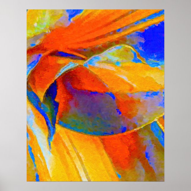 Abstrakt för blå och Orange Poster (Framsidan)