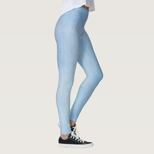 Abstrakt för blå vattenfärg leggings (Höger)