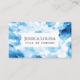 Abstrakt för blå vattenfärg visitkort
