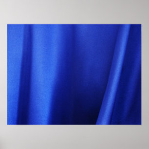 Abstrakt för blommande blå Silke-struktur Poster