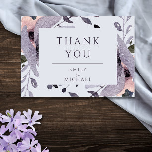 Abstrakt för Blommigt av Bold Violet Plum Mauve Tack Kort