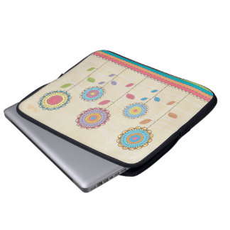 Abstrakt för Blomsterträdgård av retro-vektor för  Laptop Fodral