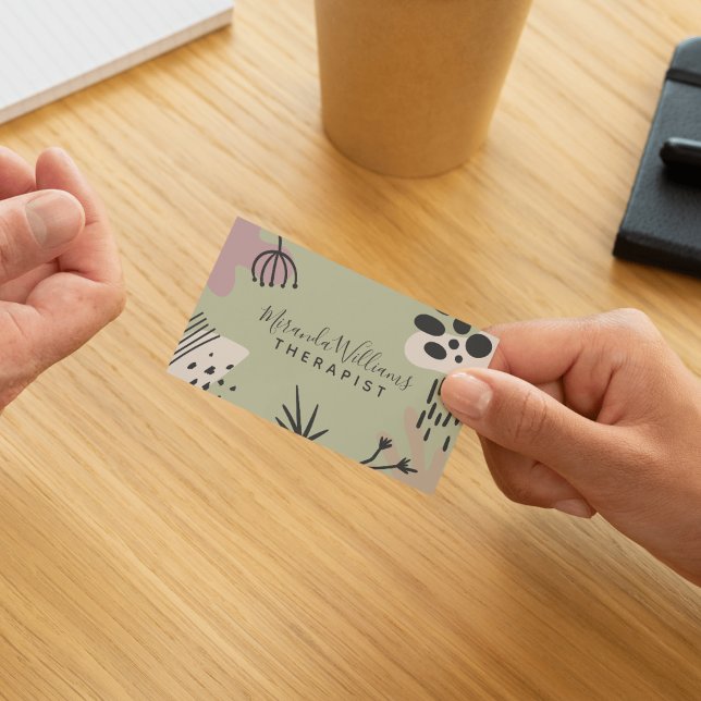 Abstrakt för bohemisk tranquil visitkort (Bohemian Tranquil Terracotta Abstract Business Card)