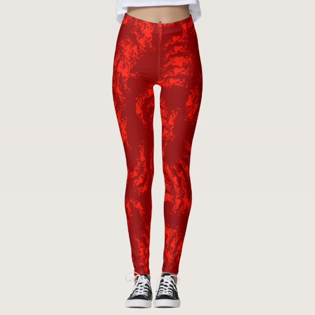 Abstrakt för bränd Orange Leggings (Framsida)