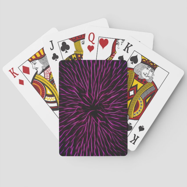 Abstrakt för Bright Funky Shock rosa Firecracker Kortlek (Baksidan)