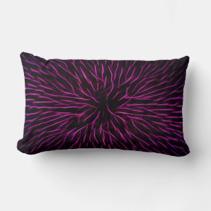 Abstrakt för Bright Funky Shock rosa Firecracker Lumbarkudde