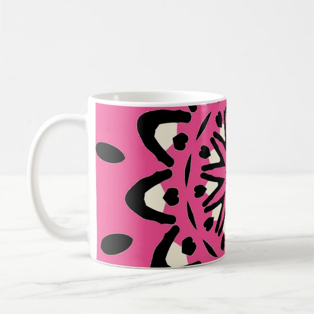 Abstrakt för Bright Rosa Design Artwork Coffee Mug Kaffemugg (Vänster)