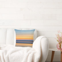 Abstrakt för Calming Zen Blue Orange Beach Sunset