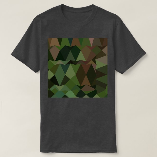 Abstrakt för Castleton-Grönt med låg polygonbakgru T Shirt (Design framsida)