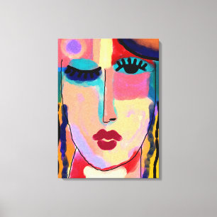 Abstrakt för digitalmålning med blandade funktione canvastryck