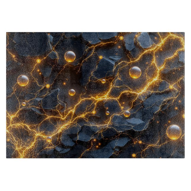 Abstrakt för elenergi med Golden Lightning (Framsidan)