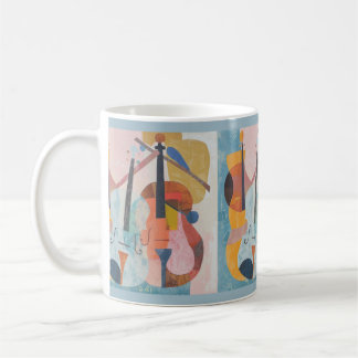 Abstrakt för färgad Dubbla Bass Kaffemugg