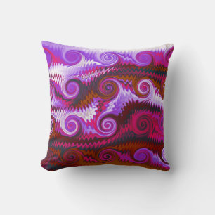 Abstrakt för färgad Retro Swirl Art Design Kudde