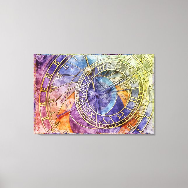 Abstrakt för färgad tidstrologi canvastryck (Framsida)