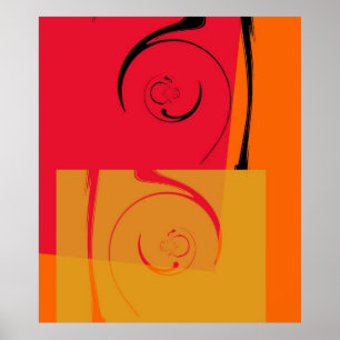Abstrakt för färgåtergivning med röd Orange Gult Poster