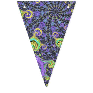 Abstrakt för färglös Groovy Boho Hippie Funky Frac Vimplar