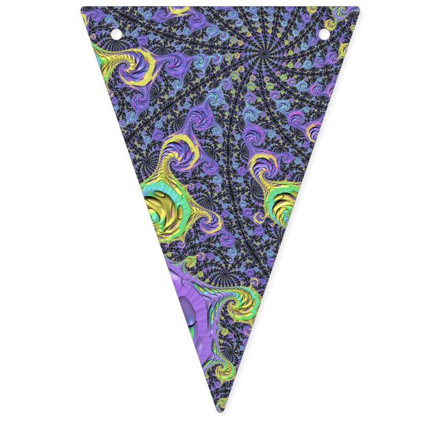 Abstrakt för färglös Groovy Boho Hippie Funky Frac Vimplar (Första flaggan)