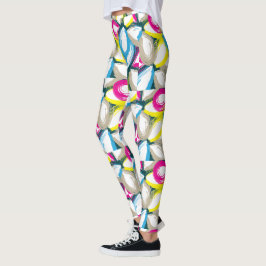 Abstrakt för färglöst vattenfärgad Blommigt Leggings
