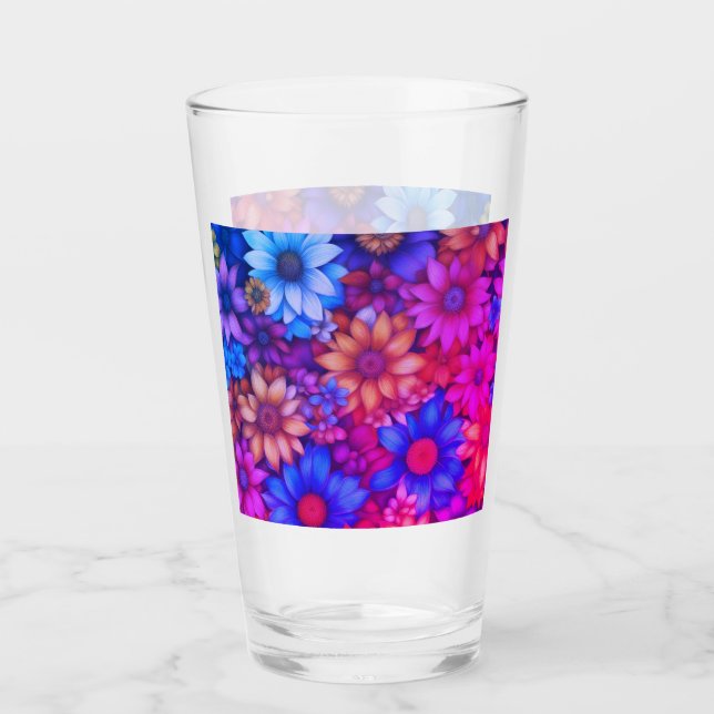 Abstrakt för färgstark Blommigt #76 Glaskopp (Framsida)