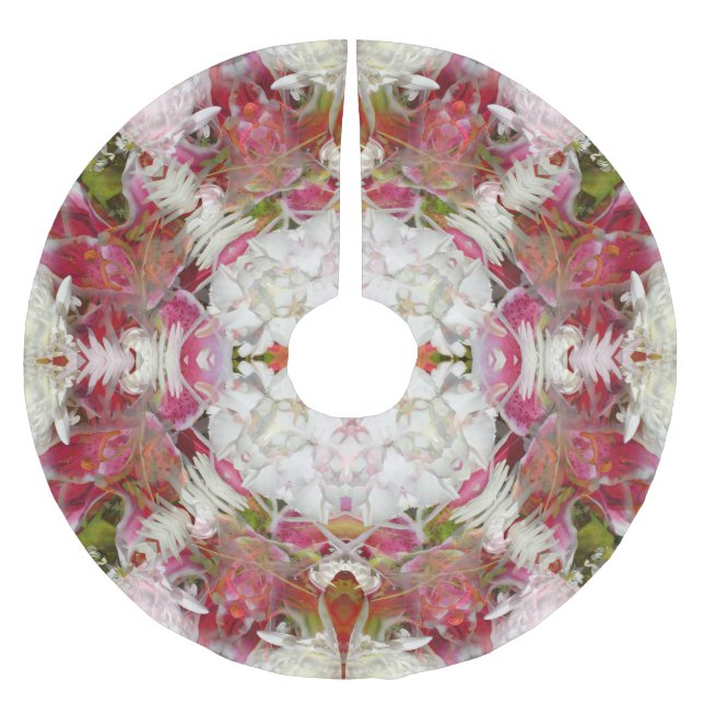 Abstrakt för färgstark Blommigt Julgransmatta Borstad Polyester (Framsidan)