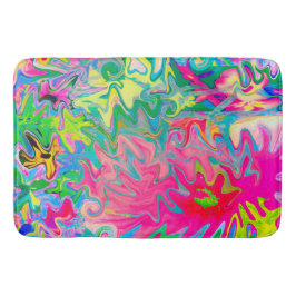 Abstrakt för färgstark Blomsterträdgård Badrumsmatta