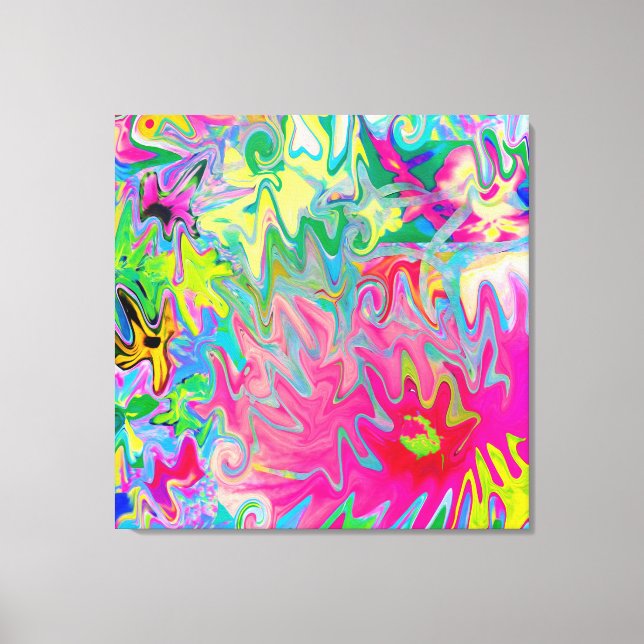 Abstrakt för färgstark Blomsterträdgård Canvastryck (Framsida)