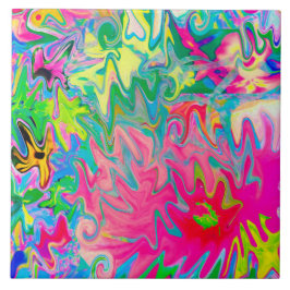 Abstrakt för färgstark Blomsterträdgård Kakelplatta