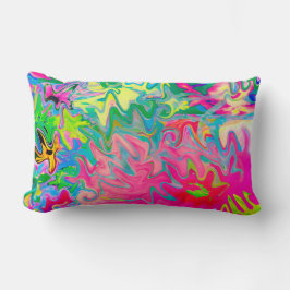 Abstrakt för färgstark Blomsterträdgård Lumbarkudde