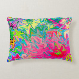 Abstrakt för färgstark Blomsterträdgård Prydnadskudde