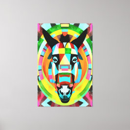 Abstrakt för färgstark donkey Geometric Art Canvastryck
