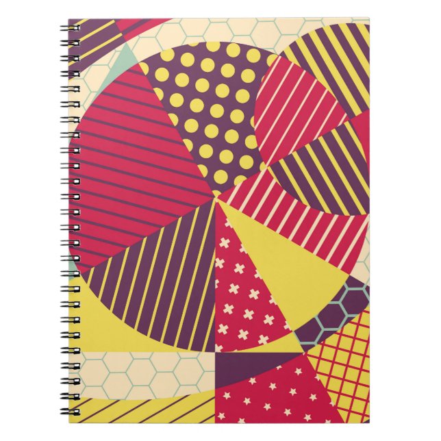 Abstrakt för färgstark geometrisk design anteckningsbok (Framsidan)