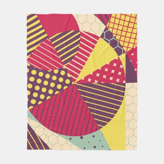 Abstrakt för färgstark geometrisk design fleecefilt (Framsidan)