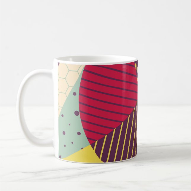 Abstrakt för färgstark geometrisk design kaffemugg (Vänster)