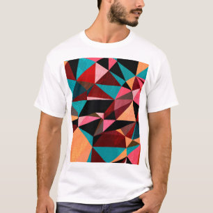 Abstrakt för färgstark geometrisk triangel t shirt