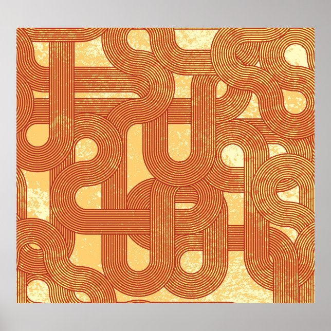 Abstrakt för färgstark geometrisk Vintage. Poster (Framsidan)