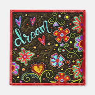 Abstrakt för färgstark inspiration i Dream Blommig Magnet