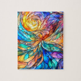 Abstrakt för färgstark multifärgad 75-vrid pussel