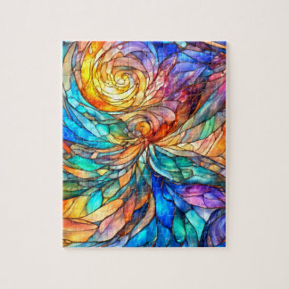 Abstrakt för färgstark multifärgad 75-vrid pussel