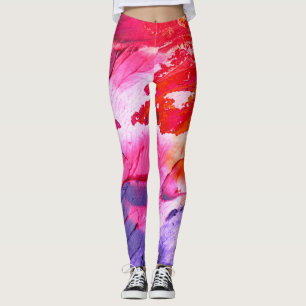 Abstrakt för färgstark och blå vattenfärg leggings