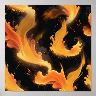 Abstrakt för flytande brand poster