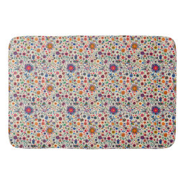 Abstrakt för folkblå blommigt badrumsmatta