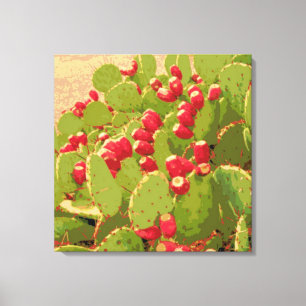 Abstrakt för foto med prickly Pear Cactus Canvastryck