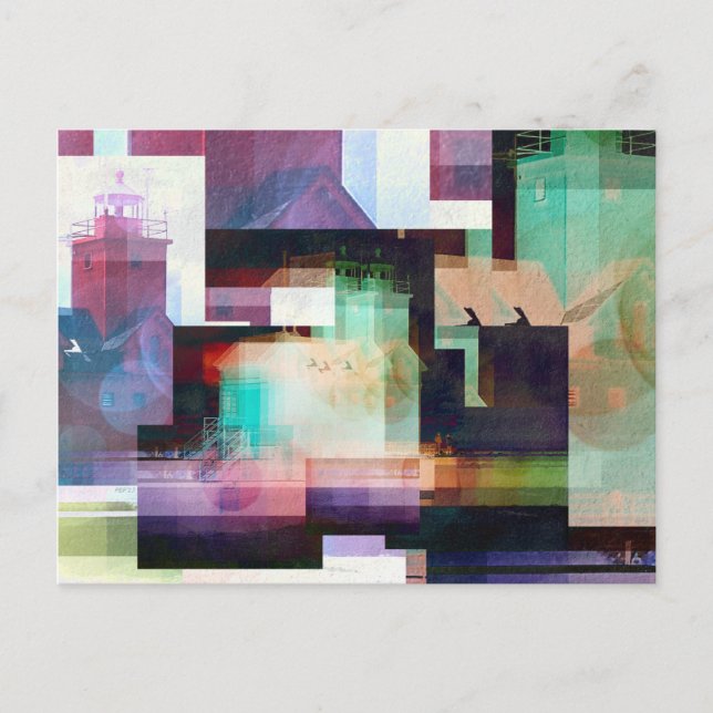 Abstrakt för fyr vykort (Framsida)