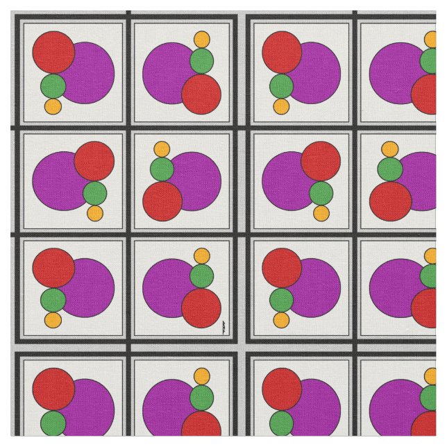 Abstrakt för fyrkanter och cirklar tyg (Närbild)