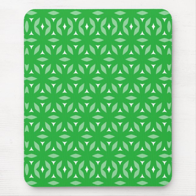 Abstrakt för geometrisk Blommigt för grönt Musmatta (Framsidan)