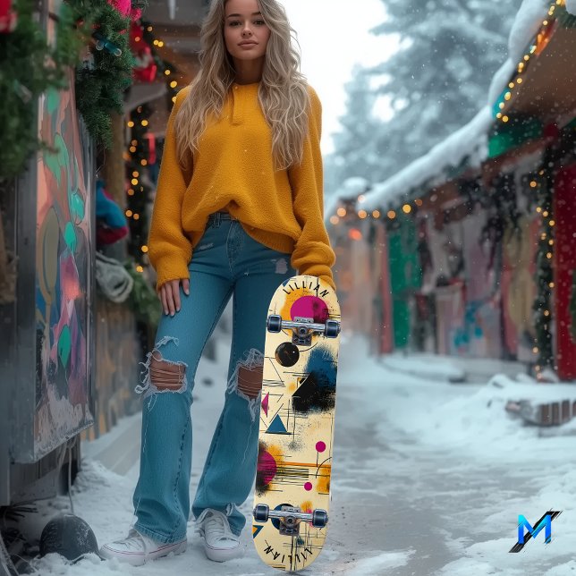 Abstrakt för geometrisk Contemporary och dynamiska Mini Skateboard Bräda 18,5 Cm (Skapare uppladdad)