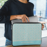 Abstrakt för Grönt av elegant Laptop Fodral<br><div class="desc">Elegant Grönt Abstrakt laptop sleeve. Skydda din bärbara dator med den här lätta tealen och beige sand abstrakt mönster laptop sleeve. Anpassa den enkelt med din egen namn (eller något annat namn) genom att klicka på "PERSONALISERA DENNA MALL". Det här laptop sleeve är till för dem som vill skydda den...</div>