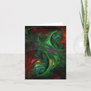 Abstrakt för Grönt av Genesis Grönt Art Note Card Kort